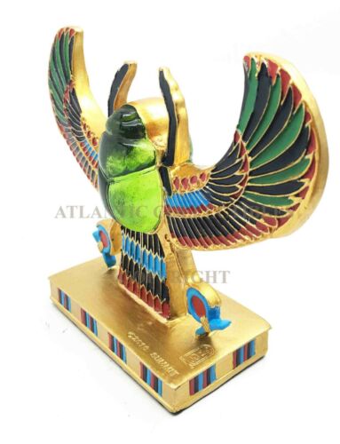 Ebros Egyptian Winged Scarab Amulet Ankh Symbol of Rebirth Figurine Statue