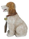 Tan And White English Cocker Spaniel Dog With Welcome Jingle Collar Sign Statue