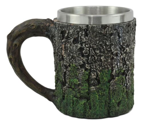 Aslan African Wild Safari Lion Mug Textured With Rustic Tree Bark Design 12oz