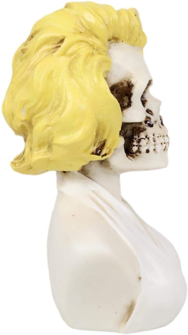 Ebros Day of The Dead Sugar Skull Blonde Marilyn In Iconic White Dress Figurine - Ebros Gift