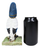 Egyptian God Ibis Headed Thoth White Flamingo Standing On Skull And Book Statue