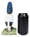 Egyptian God Ibis Headed Thoth White Flamingo Standing On Skull And Book Statue