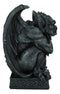 Ebros Stoic Warrior Notre Dame Gargoyle Holding Gothic Bat Sword Figurine 6.5"H
