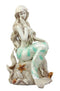 Ebros Ocean Turquoise Mermaid Sitting On Starfish Coral Bed Rock Figurine 13"H