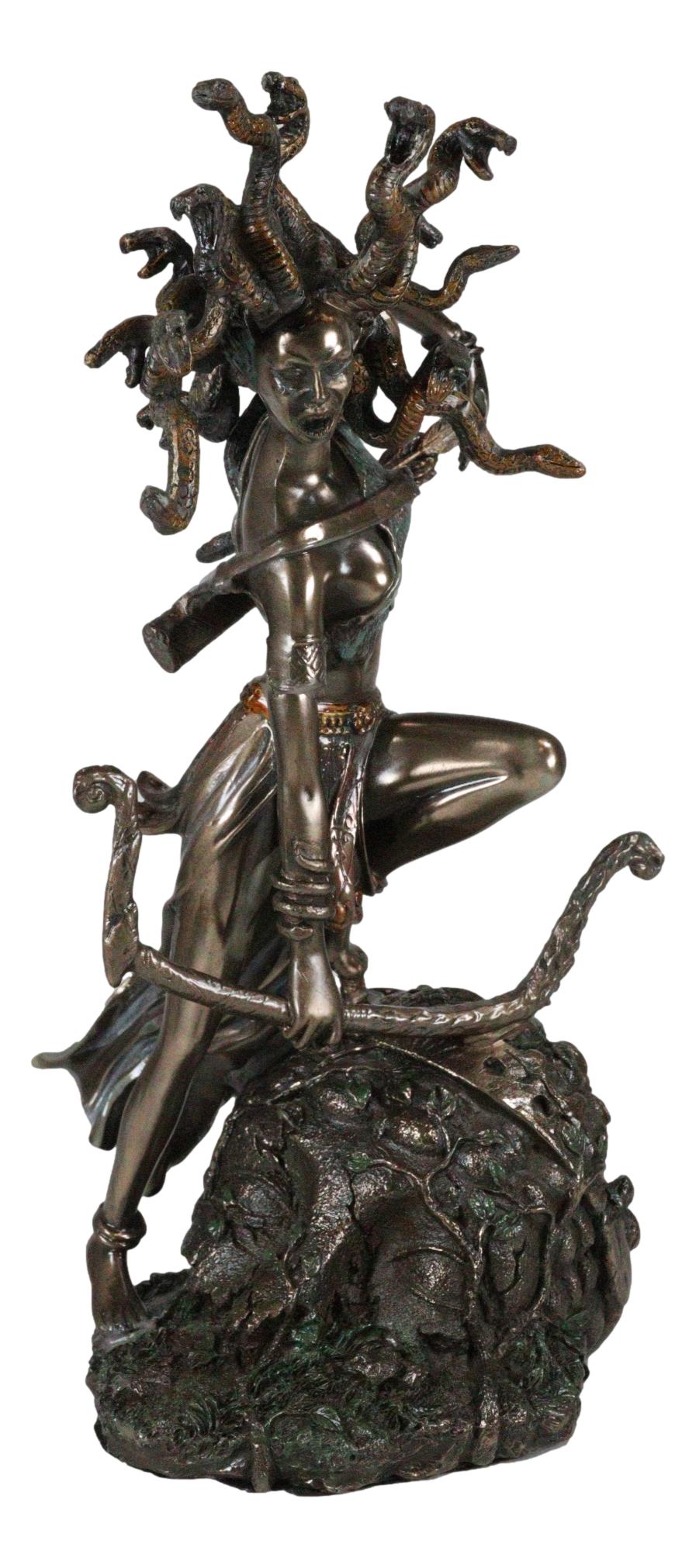 Greek Goddess Medusa Drawing Bow And Arrow Figurine Gorgon Sister Stone Gaze