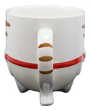 Topsy Turvy Lucky Cat Maneki Neko With Pink Fish Belly Ceramic Coffee Mug