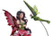 Whimsical Pink Elf Fairy With Flying Frog Fairy Messenger Decorative Figurine