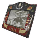Rustic Western Cowboy Dual Gun Revolvers Horseshoe Cow Skull Photo Frame 5"X7"