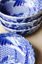 Pack Of 4 Made In Japan Feng Shui Koi Fish Blue Large 42oz Serving Soup Bowls