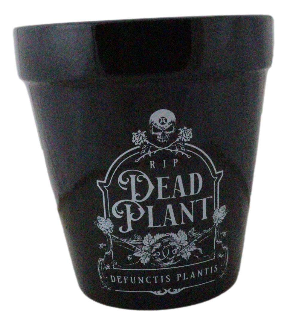 Dead Plant RIP Skull Grave Tombstone Wicca Witch Flower Herbs Planter Pot - Ebros Gift