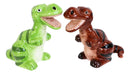 Ceramic Green And Brown T Rex Jurassic Dinosaurs Salt And Pepper Shakers Set