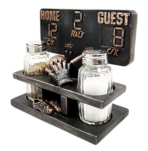 Ebros Gift Hall of Fame Soccer Tournament Scoreboard Salt Pepper Shakers Holder Figurine Set 5.5"L