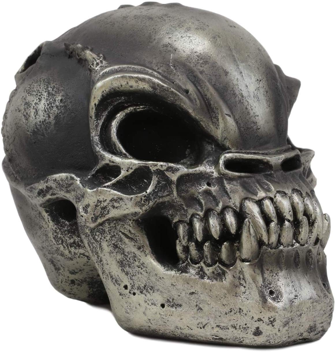 Ebros UFO Aqua Aeon Alien Invader Skull Statue 6.5" Long Skeleton Head Decor