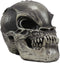 Ebros UFO Aqua Aeon Alien Invader Skull Statue 6.5" Long Skeleton Head Decor