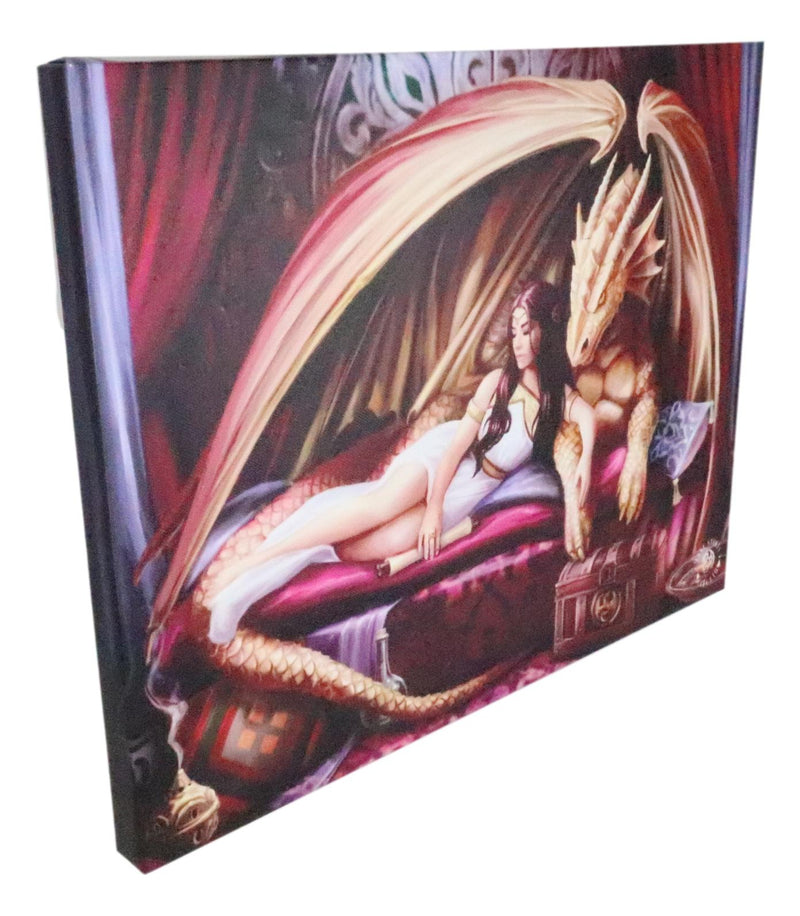 Ebros Anne Stokes Inner Sanctum Dragon Queen Wood Framed Picture Canvas Decor