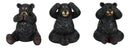 Set of 3 Wise See Hear Speak No Evil Black Bears Rustic Figurine Bear Animal