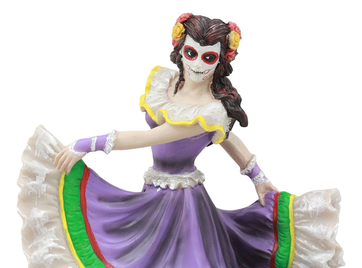Ebros Dia De Los Muertos Day Of The Dead Sugar Skulls Pretty Purple Gown Dancer Statue