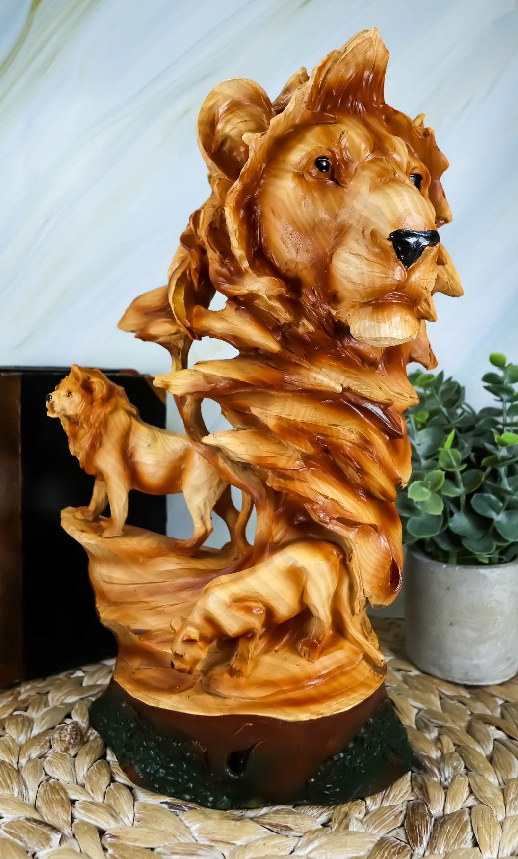 Ebros Savanna Safari Lion Bust Statue 13"Tall Lion King Pride Rock Lion Family