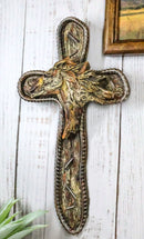 Rustic Western Running Wild Mustang Horse Vintage Barnwood Look Wall Cross Decor