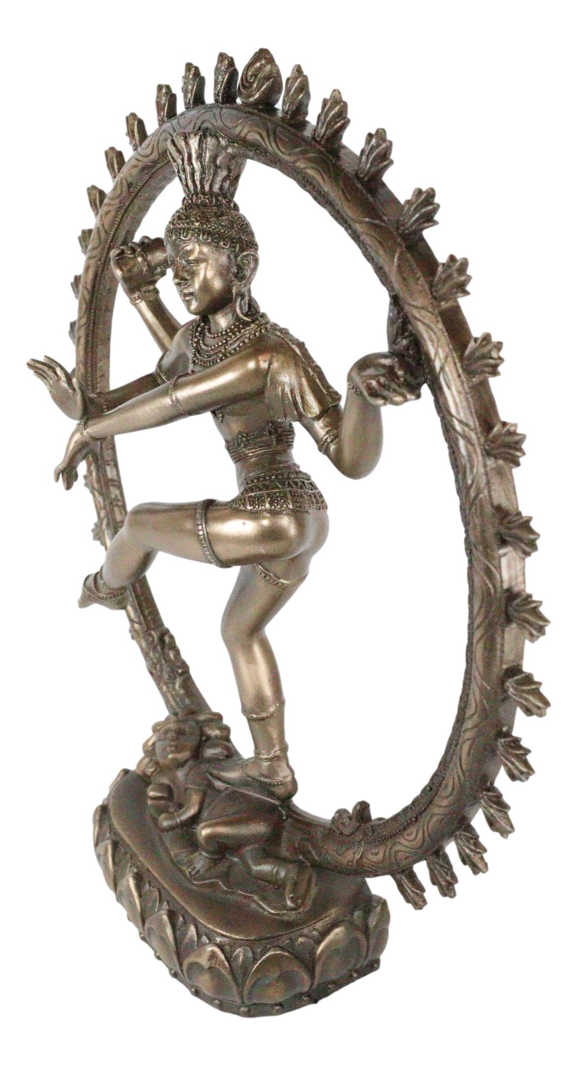 Ebros Hindu Avatar Deity Cosmic Dancer Shiva Nataraja By Fire Wheel Altar Figurine