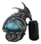 Silver Ocean Dragon Riding Tidal Sea Waves With Colorful LED Sphere Orb Figurine