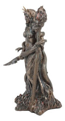 Ebros Greek Goddess Underworld Hecate Holding Fire Skull Staff Statue Figurine