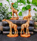 Ebros Set of 4 Miniature 4 Poses Safari Giraffe Figurines 3.5" Height Home Decor