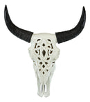 Southwest Great Plains Bison Ox Steer Bull Stencil Tooled Skull Wall Decor 19"H
