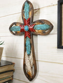Southwest Native Indian Dreamcatcher Eagle Feathers Turquoise Rock Wall Cross