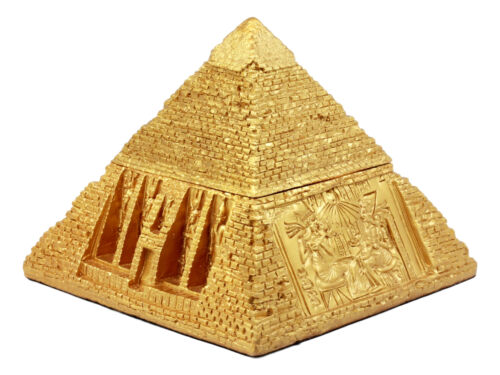 Egyptian Tomb Golden Pyramid Of Deities Gods Jewelry Ornament Box Figurine