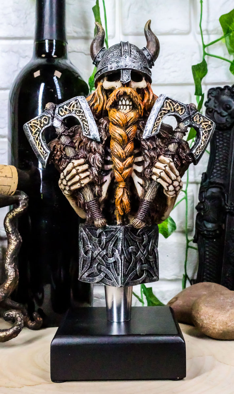 Ebros Viking Berserker Warrior Skeleton Novelty Beer Tap Handle Figurine With Base