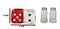 Casino Gambler Red And White Distressed Double Dice Salt Pepper Shakers Holder