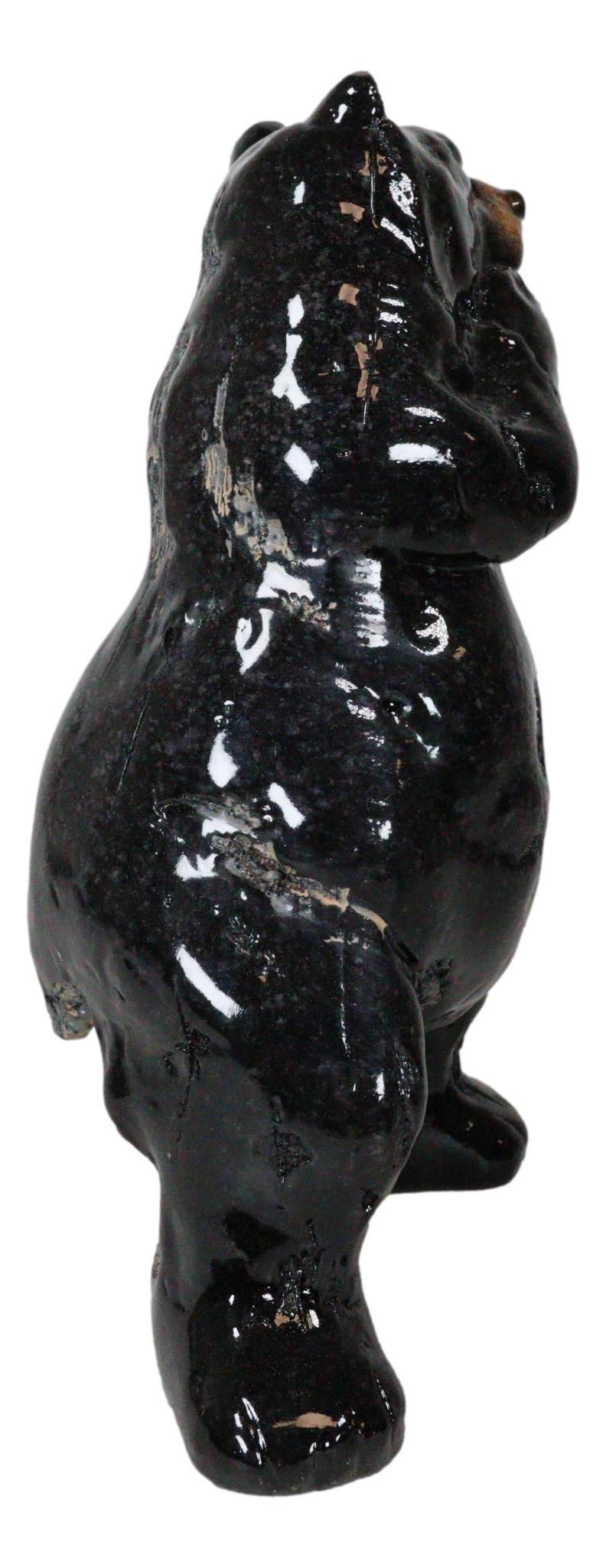 Rustic Western Woodlands Forest Black Bear South Paw Boxing Decorative Figurine