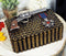 Western Six Shooter Pistol Ammo Shells Gold Tone Bullets Decorative Box 5"L
