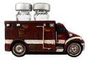 Vintage Red Ambulance Truck Figurine Holder For Glass Salt and Pepper Shakers