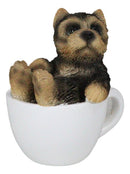 Ebros Realistic Mini Yorkie Teacup Statue 3" Pet Pal Yorkshire Terrier Dog Figurine