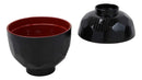 Made In Japan Honeycomb Ridged Black Red Lacquer Plastic Bowl With Lid Set of 6