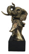 9"H Safari Bush Elephant And Calf Family Bust With Trunks Up Auspicious Statue