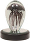 Ebros Art Glass Glow in The Dark Translucent Jellyfish With LED Base (Black)