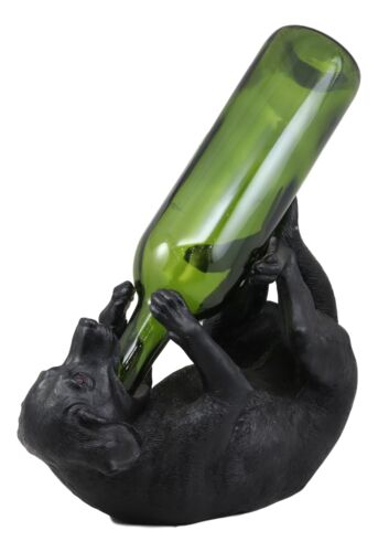 Ebros Black Labrador Retriever Wine Bottle Holder Caddy Figurine Pet Canine Lovers