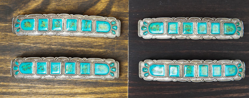 Set Of 4 Southwestern Turquoise Rocks Braided Ropes Cabinet Bar Pulls 6.5"L