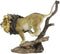 Ebros Lion King of The Jungle Running Down A Sloping Rock Statue 11.25" Long