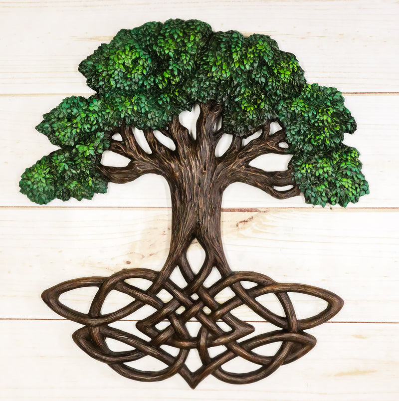 Celtic Tree of Life Yggdrasil With Knotwork Roots Decorative Wall Plaque Decor
