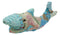 Marine Great White Shark Hand Crafted Paper Mache Colorful Sari Fabric Figurine
