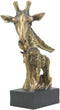 Ebros Giraffe Head Bust with Full Bodied Calf Statue On Pedestal Base 9.75" H