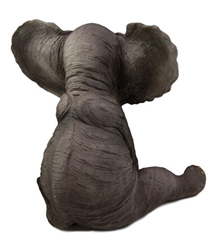 Ebros The Adorable Pachy Elephant Garden Patio Figurine W/ Solar LED Light Lantern Lamp 13.75"H
