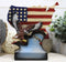 American Patriotic Bald Eagle By USA Stars And Stripes Flag Map Desktop Plaque