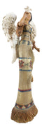 Set Of 3 Native American Female Angels Holding Bible Dove And Basket Figurines
