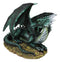 Legendary Horned Dark Green Scaled Dragon At Rest Figurine Dungeons Dragons