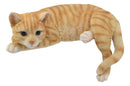 Lifelike Perching Orange Tabby Cat Shelf Sitter Statue 13.25"L Decor Cats Kitten
